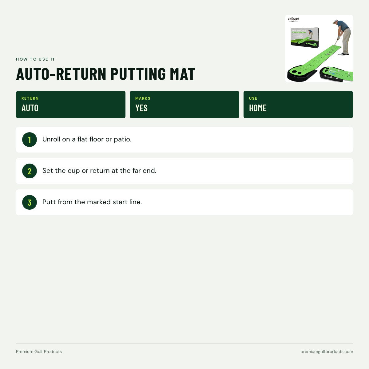 Auto-Return Putting Mat