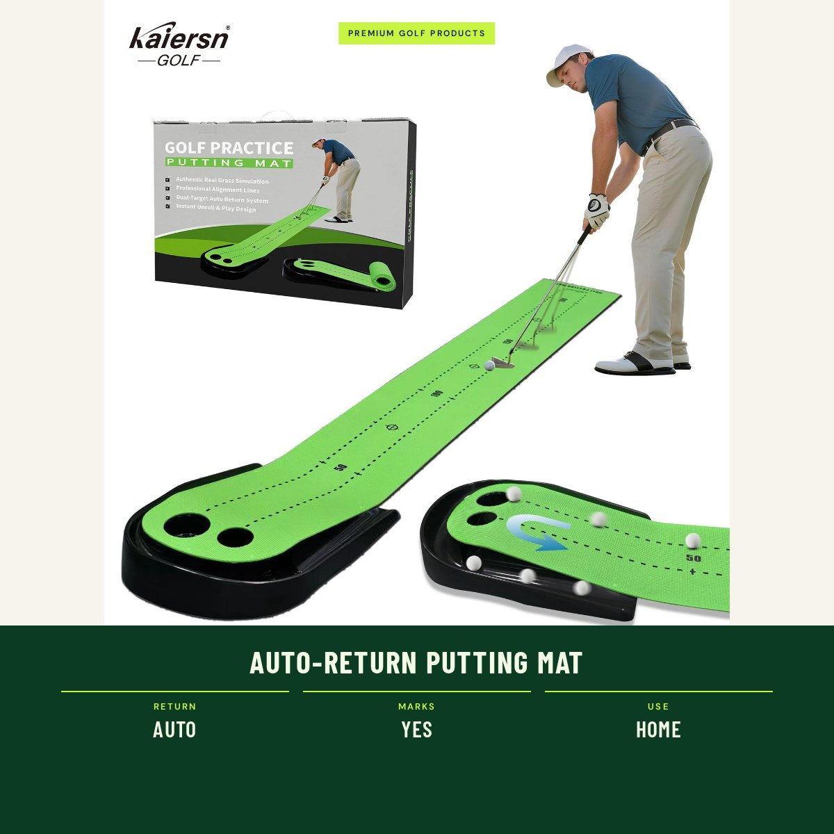 Auto-Return Putting Mat