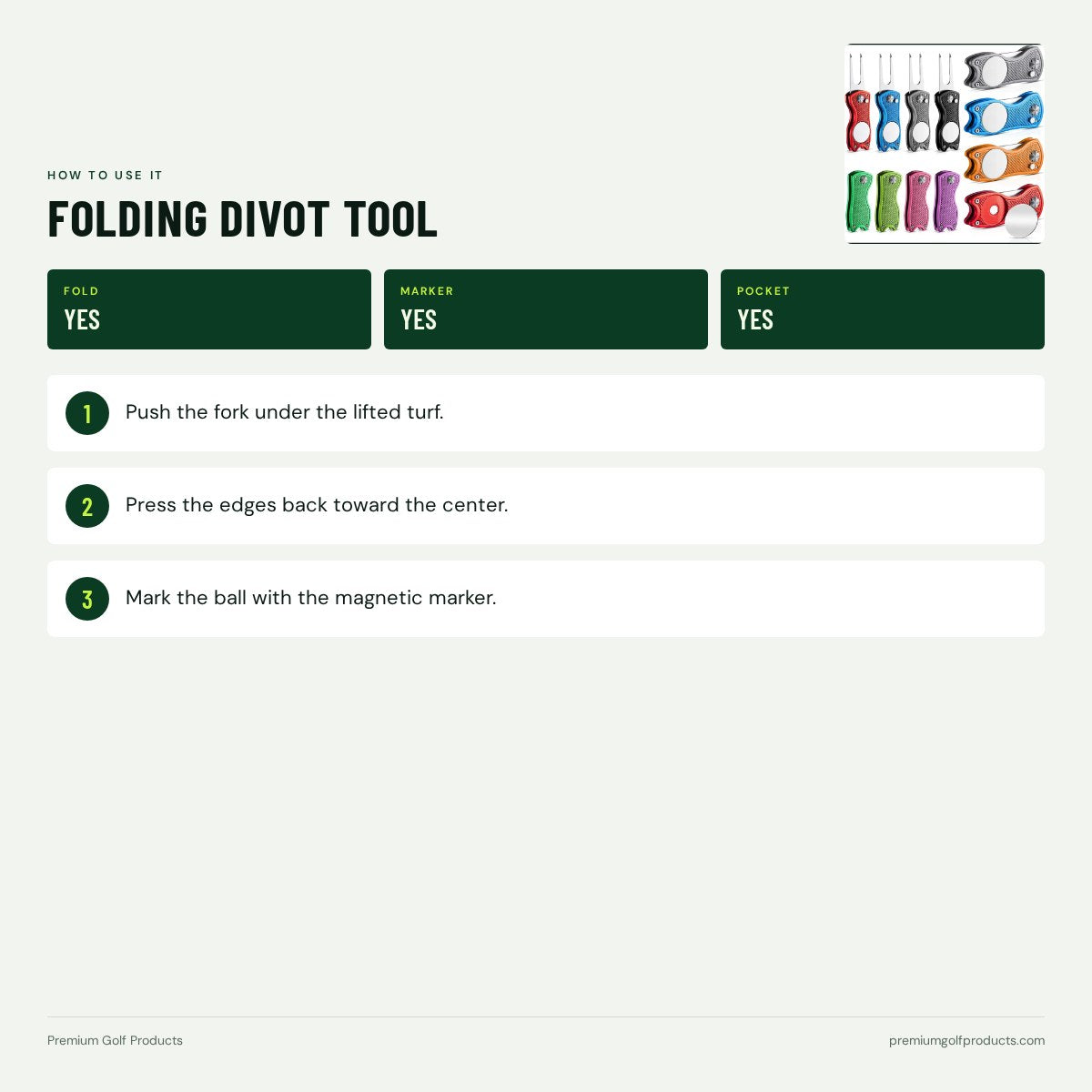 Folding Divot Tool