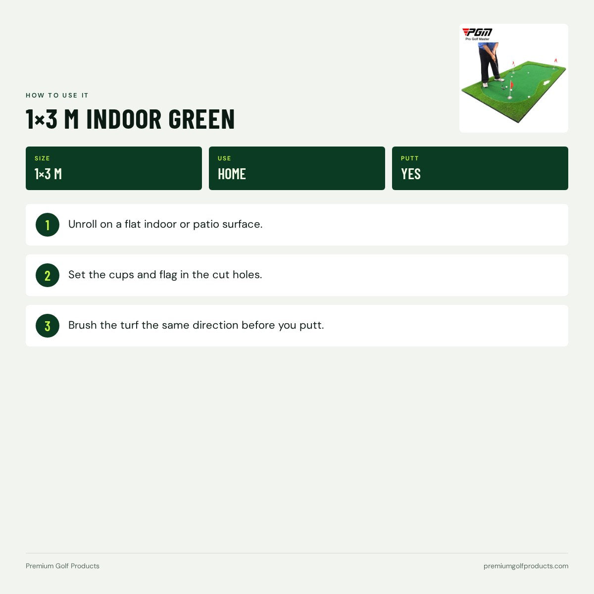 1×3 m Indoor Green