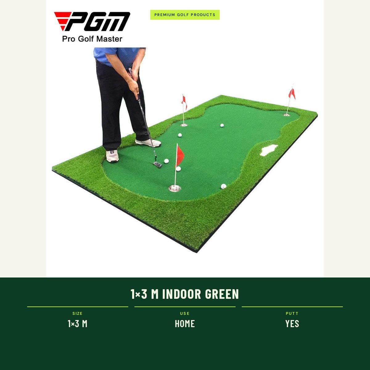 1×3 m Indoor Green