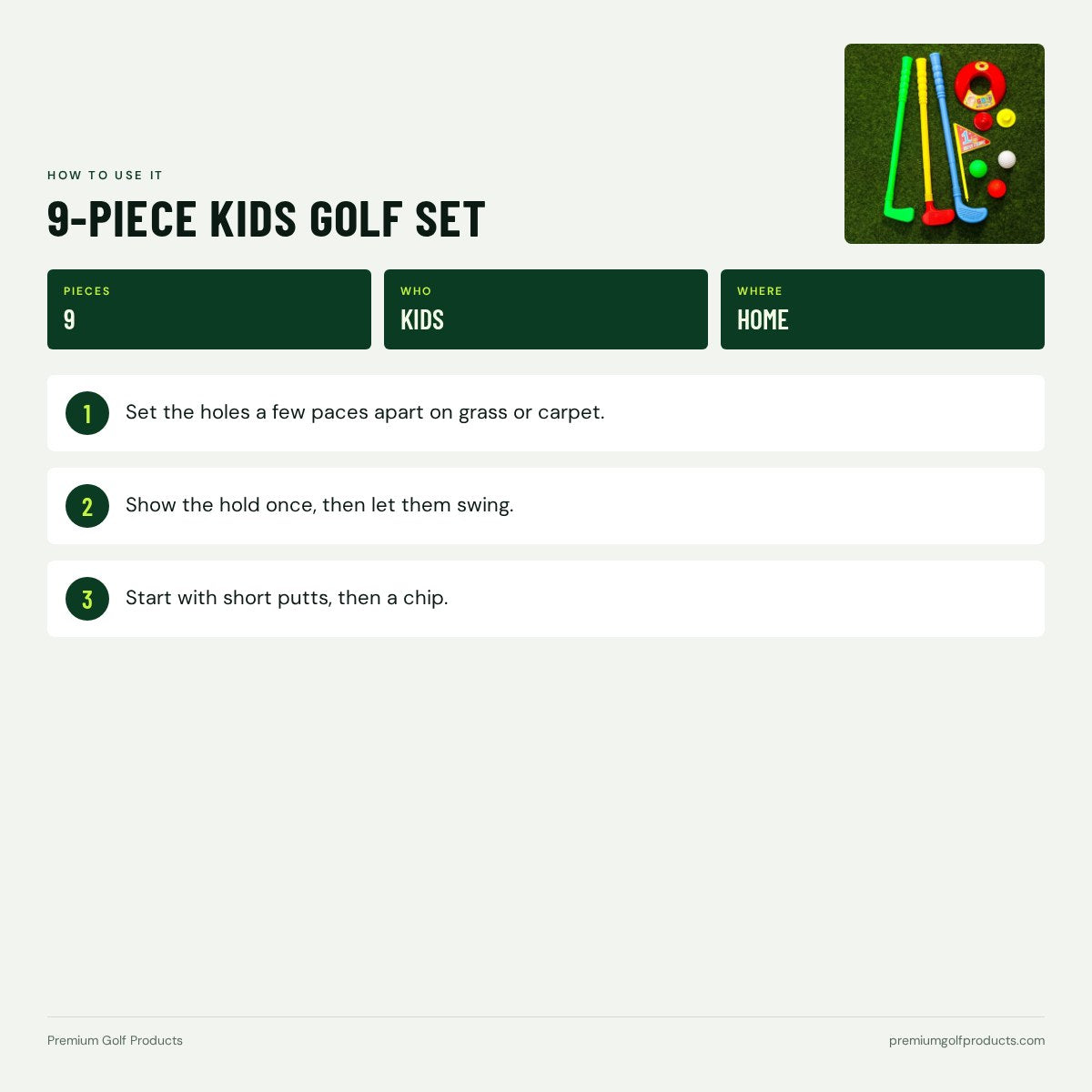 9-Piece Kids Golf Set