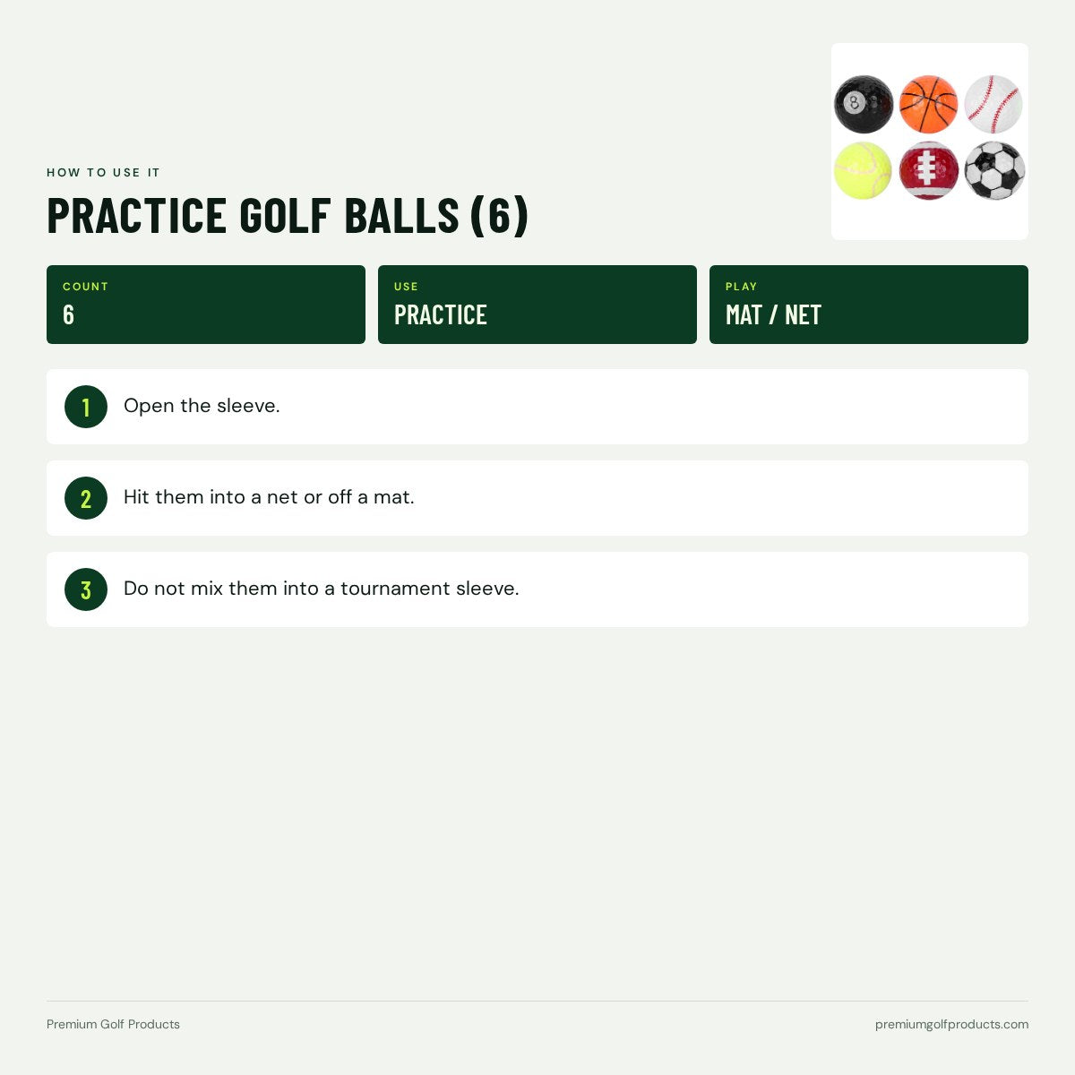 Practice Golf Balls (6)