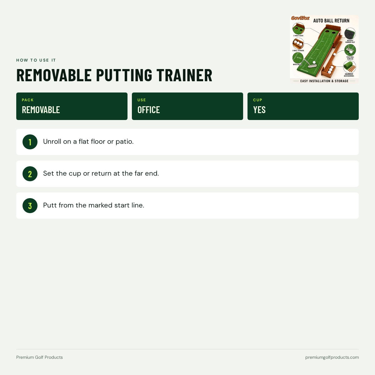 Removable Putting Trainer